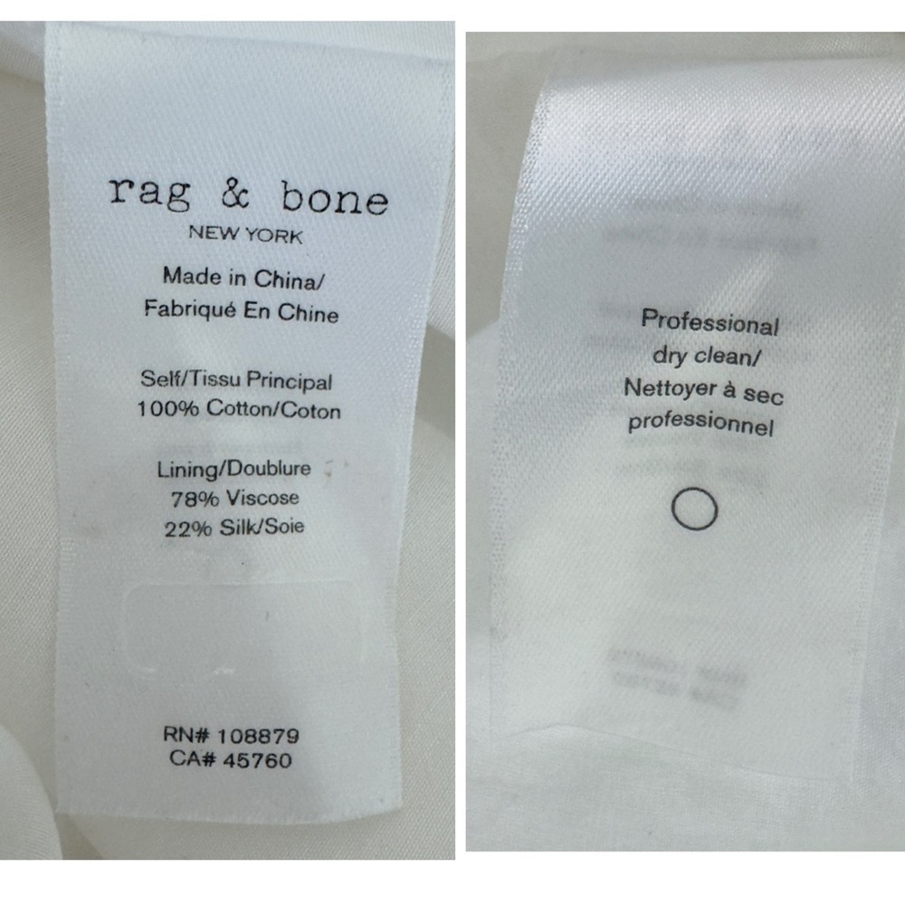 Rag & Bone Cotton ButtonDown Pintuck Pleated Tuxedo Tunic Long Sleeve Mini Dress - Picture 14 of 14